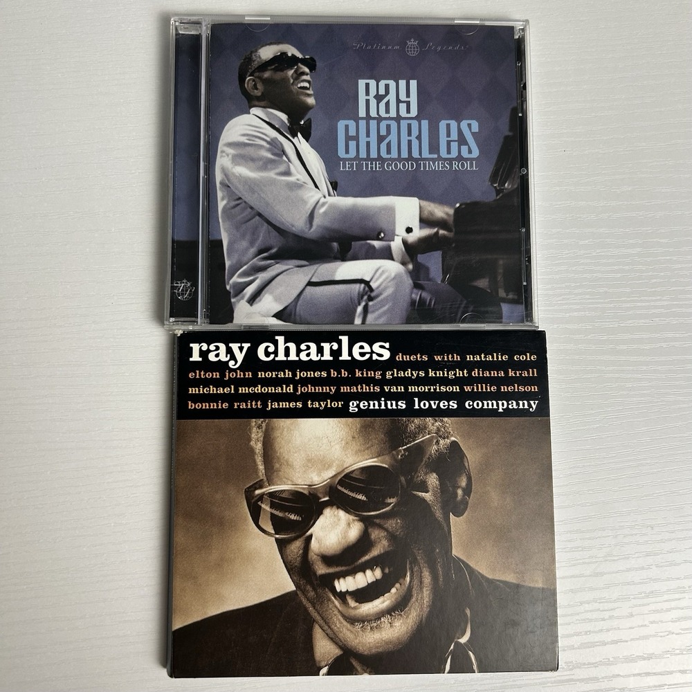 Ray Charles 2 CD Lot: Genius Loves Company - Let The Good Times Roll